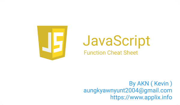 JavaScript Function Cheat Sheet
